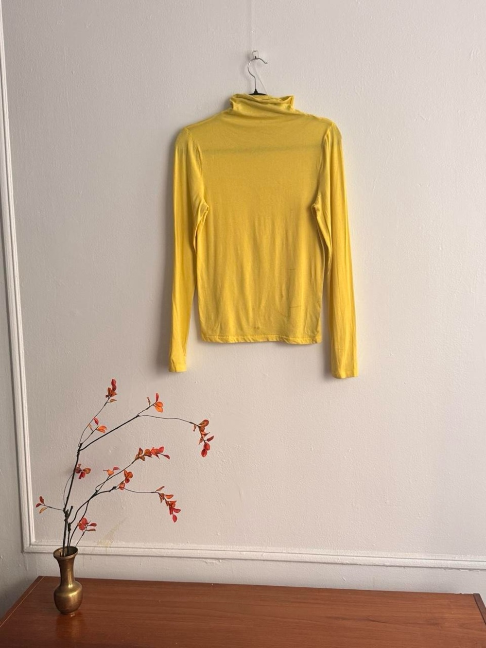 Yellow Long-Sleeve Turtleneck Top